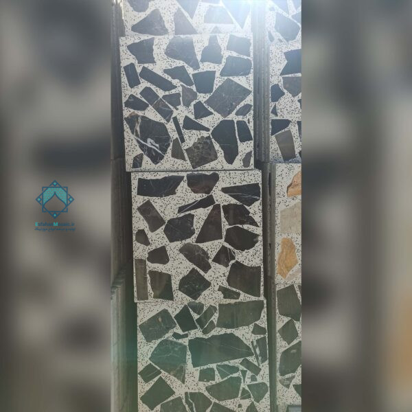 موزاییک سنگ لاشه مشکی زمینه سفید اتوماتیک