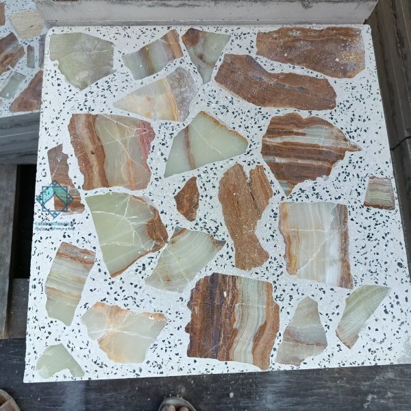نمای تکی از نمونه محصول خرید موزاییک لاشه مرمر سیرجان شکلاتی